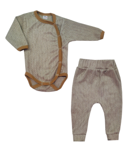 Komplet sweterkowy body + spodenki 62 - 74 Beż 
