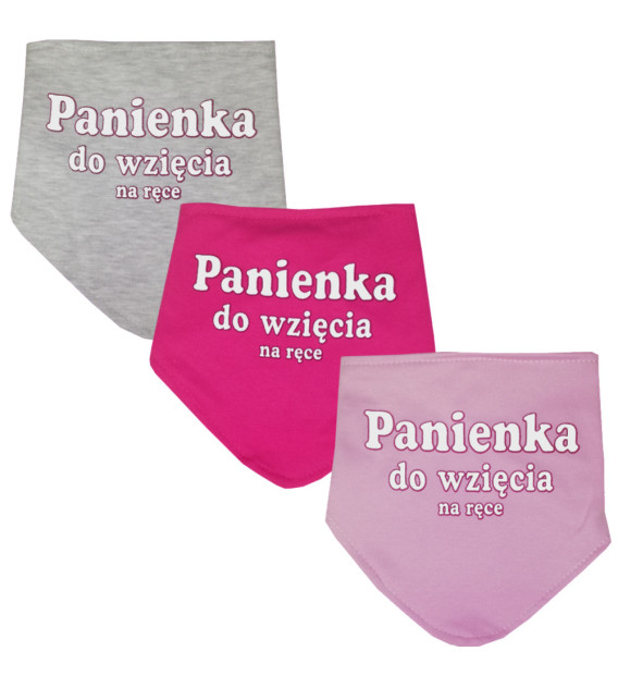 Śliniak / chustka na rzep z nadrukiem Panienka